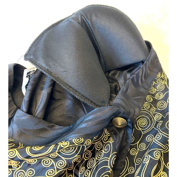 Papell Petites 100% Silk Jacket Women's Sz 8 Black/Gold Padded Retro Y2K VTG - Picture 7 of 9